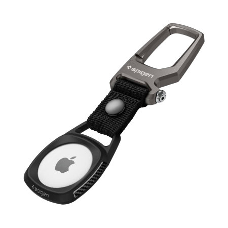 Spigen Matte Black Rugged Armor Case with Keyring For Apple AirTag