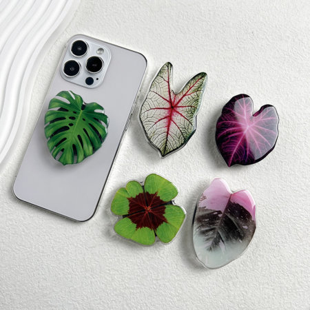LoveCases Green Palm Leaf Adhesive Phone Grip Holder