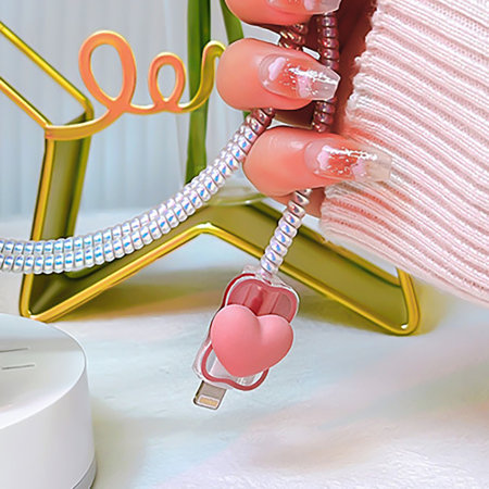 LoveCases Pink Heart Cable Protector