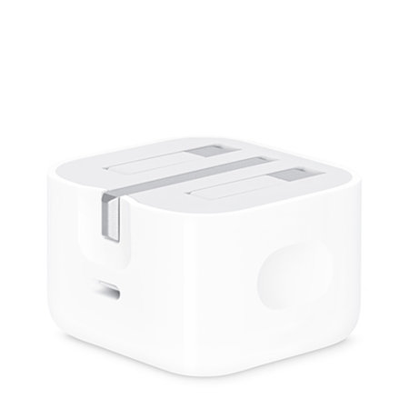 Official Apple White 20W USB-C Fast Charger with Folding Pins - For iPad Air 6 11" 2024