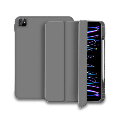 Olixar Grey Eco-Leather Stand Case with Apple Pencil Slot - For iPad Pro 11" 2024
