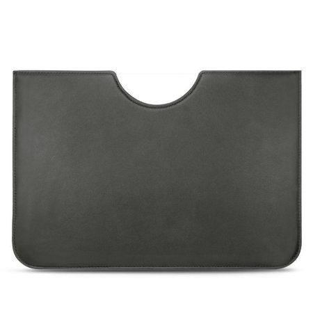 Noreve Grained Black Leather Pouch with Apple Pencil Slot - For iPad Air 6 11" 2024