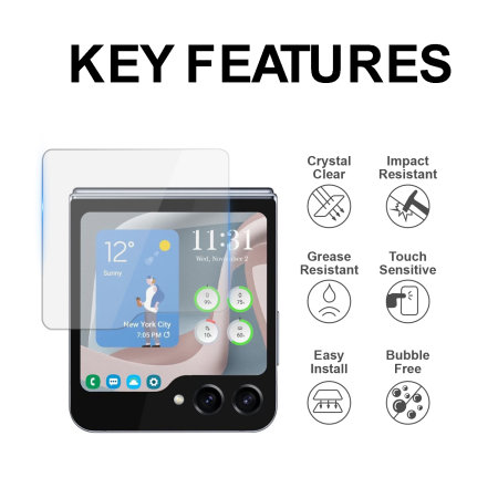 Olixar Front Screen Tempered Glass Screen Protector - For Samsung Galaxy Z Flip 6