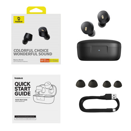 Baseus Bowie E18 Black Water Resistant True Wireless Earbuds