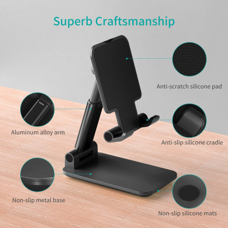Choetech Black Foldable & Adjustable Stand - For Phones & Tablets Up to 12.9"