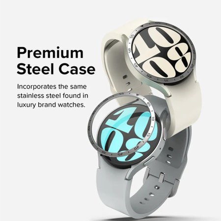 Ringke Silver Stainless Steel Bezel Styling - For Samsung Galaxy Watch FE (40mm)