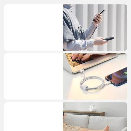 Baseus Superior USB-A to Lightning Charge and Sync Cable with Cable Management - 1 metre