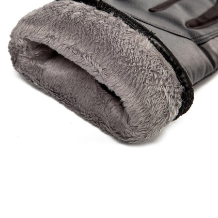 Insulated PU Leather Touchscreen Gloves with Grip - Large