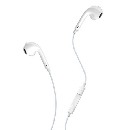 White Lightning Wired Earphones with Call / Volume Controls - for iPhones