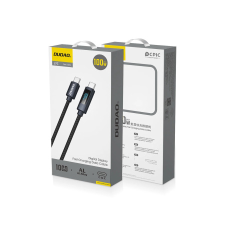 Dudao 100W 1m USB-C to USB-C Charge & Sync Cable with LED Display