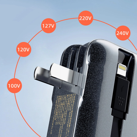 Dudao K25 2 in1 Powerbank and Mains Charger with Travel Attachments and Built in Cables - 10,000mAh