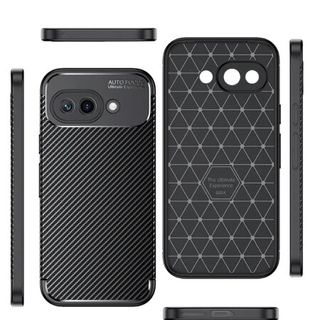 Olixar Black Carbon Fibre Case - For Google Pixel 9a