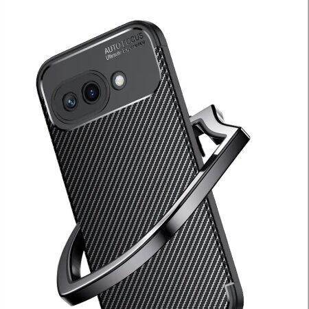 Olixar Black Carbon Fibre Case - For Google Pixel 9a