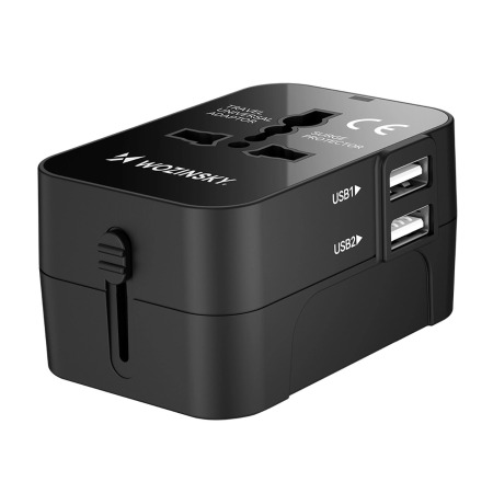 Wozinsky Universal 2 Port USB World Travel Mains Charger 45W - UK / US / EU / AUS