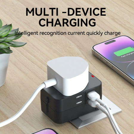 Wozinsky Universal 2 Port USB World Travel Mains Charger 45W - UK / US / EU / AUS