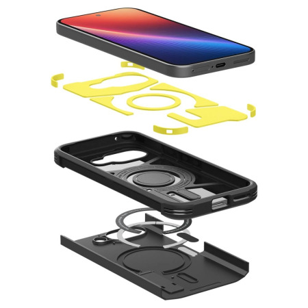 Spigen Tough Armor Black MagSafe Stand Case - For Google Pixel 9a