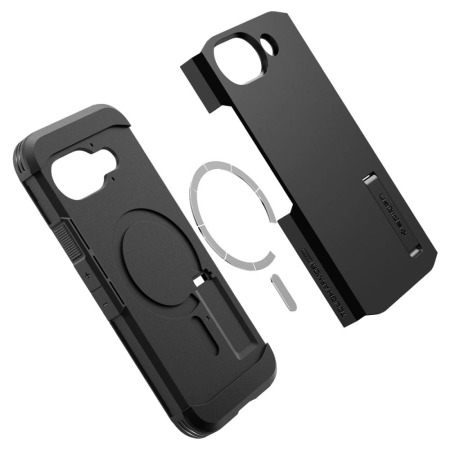 Spigen Tough Armor Black MagSafe Stand Case - For Google Pixel 9a