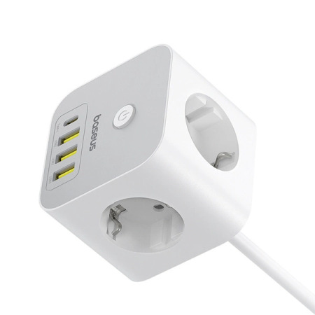 Baseus PowerCombo 7 In 1 Charging Adapter -  4 Plugs & 3 Plugs - 4000W