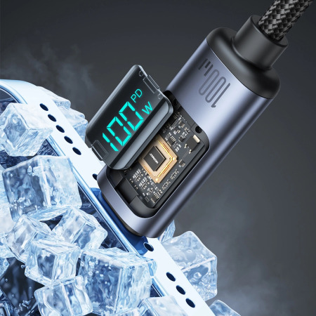 Joyroom 100W 1.2m USB-C to USB-C Charge & Sync Cable with LED Display