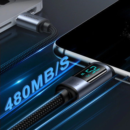 Joyroom 100W 1.2m USB-C to USB-C Charge & Sync Cable with LED Display