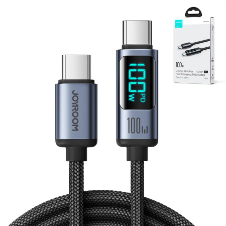Joyroom 100W 1.2m USB-C to USB-C Charge & Sync Cable with LED Display