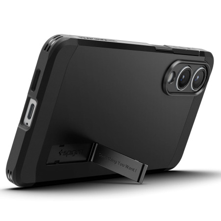 Spigen Black Tough Armor Kickstand Case - For Samsung Galaxy S25 Edge