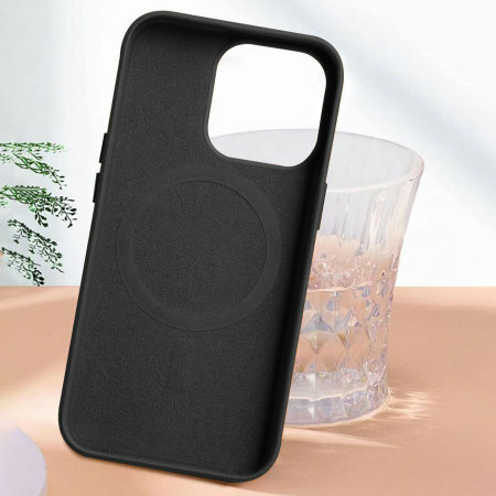 Olixar MagSafe Eco-Leather Black Case - For iPhone 16 Pro