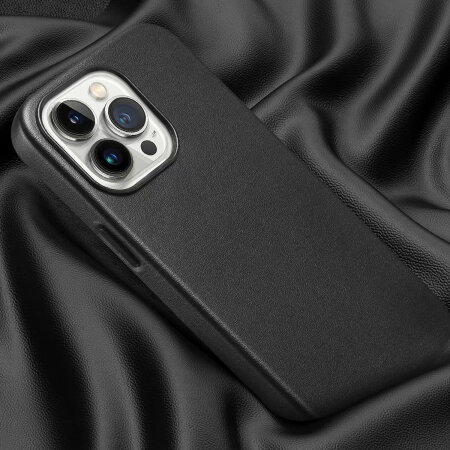 Olixar MagSafe Eco-Leather Black Case - For iPhone 16 Pro