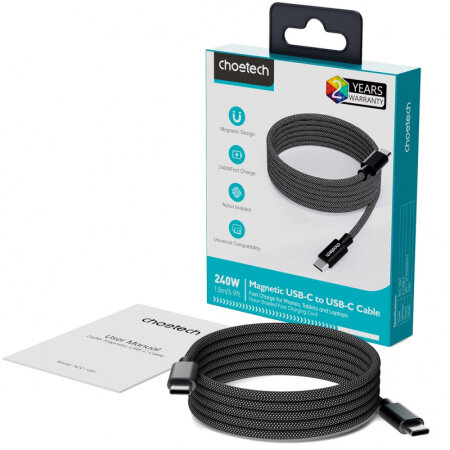 Choetech 100W 1.2m USB-C to USB-C Magnetic Charge & Sync Cable