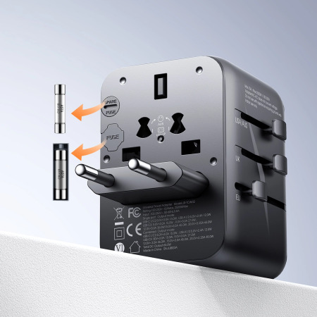 Joyroom Universal 4 Port Worldwide Travel Adapter -  EU / US / UK / JP / AU / CN