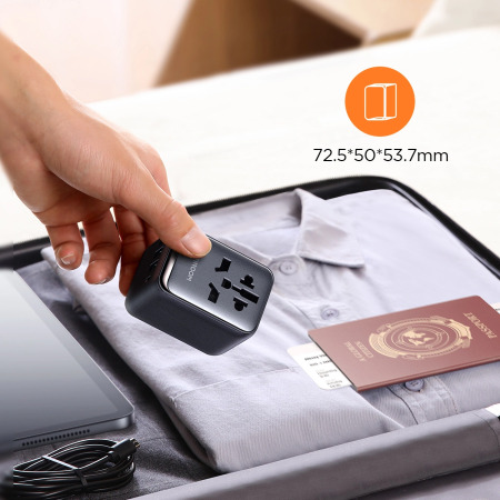 Joyroom Universal 4 Port Worldwide Travel Adapter -  EU / US / UK / JP / AU / CN