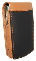 Piel Frama Luxury Leather Case - HTC P3600/Orange M700 (Black/Tan)