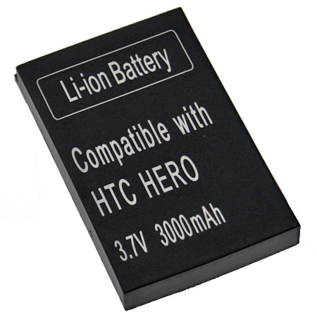 Batterie haute capacité pour HTC Hero noir avec cache batterie
