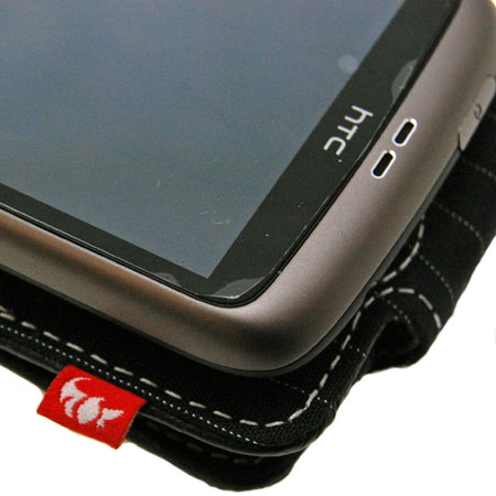 HTC Desire Alu Ledertasche Flip Design in schwarz