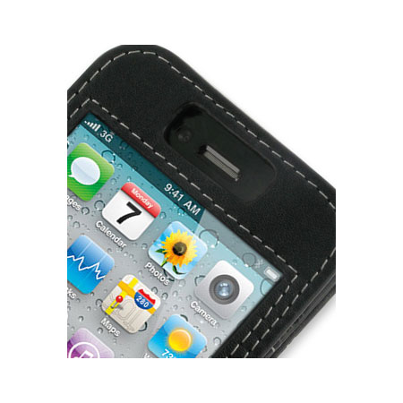 Funda cuero con tapa PDair para iPhone 4S / 4