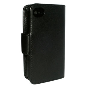 Verstikken rundvlees Fabriek Piel Frama Leather Wallet Case for Apple iPhone 4S / 4 - Black