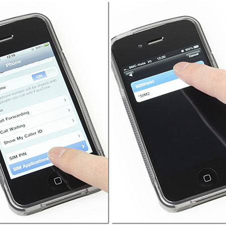 Dual SIM Card Adapter Met Rug Case - iPhone 4 / 4S