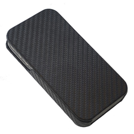 iPhone 4S / 4 Flip Case - Carbon Fibre