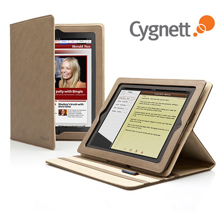 Cygnett Lavish Folio Case with Stand for iPad 3 / iPad 2 - Earth Brown