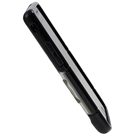Coque Samsung Galaxy S2 rigide avec support - Noire / Transparente