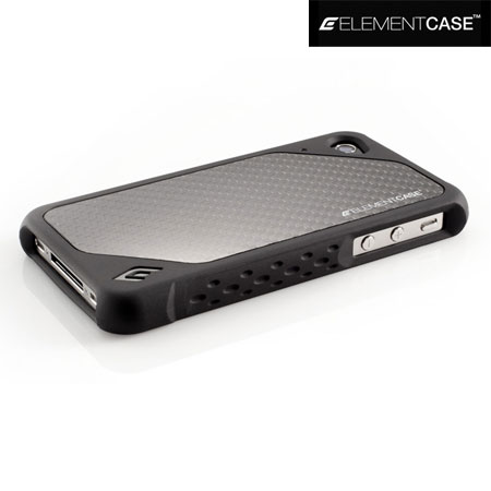Bumper iPhone 4 ElementCase Ion 4 - Noire avec arrière fibre de carbone