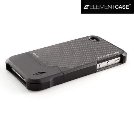 Funda iPhone 4S / 4 ElementCASE Formula 4 - Negra con trasera de fibra de carbono