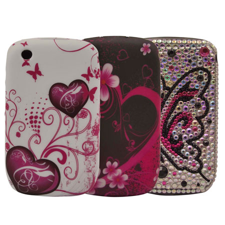 Pack de 3 coques BlackBerry Curve 8520 / 9300  - Girl Power Pack