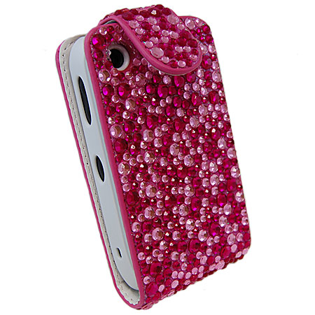 BlackBerry Curve 8520/9300 Diamante Flip Case - Pink