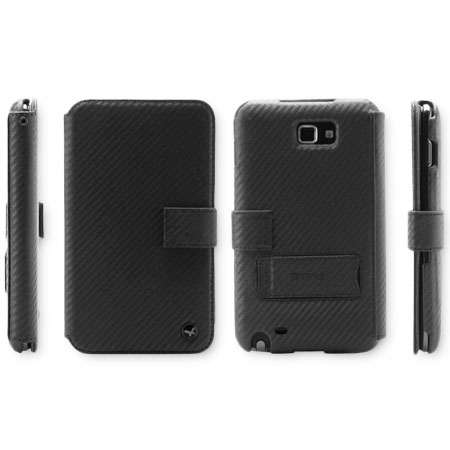 Zenus Prestige Carbon Diary Series voor Samsung Galaxy Note - Zwart
