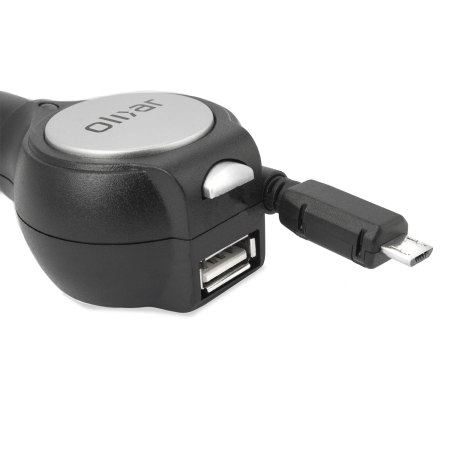 Intrekbare Auto Oplader met USB Poort - Micro USB