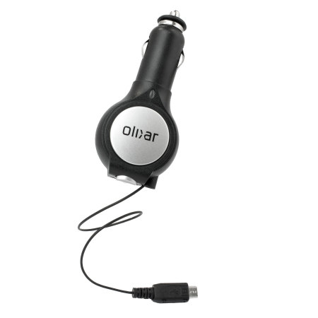 Olixar Retractable Micro USB In-Car Charger With USB Port