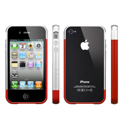 SGP iPhone 4 / 4S Case Linear EX Meteor Series - Rood / Zilver