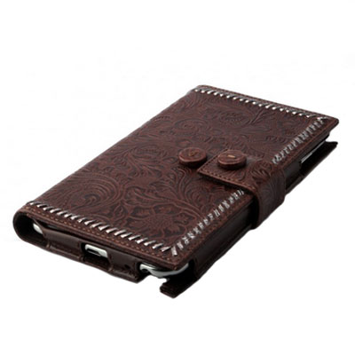 Zenus Galaxy Note Prestige Italian Carved Diary - Black Chocolate