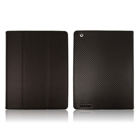 Housse iPad 4 / 3 / 2 Style Fibre de Carbone - Noire